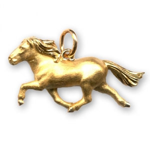 Cheval islandais à l'amble, 3-dimensionnel, en or jaune 750