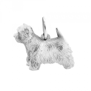 West Highland White Terrier, 3-dimensionnel, en Argent 925